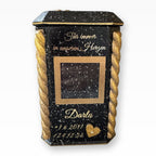 Tierurne Granit Gold Flechtborte mit Bilderrahmen