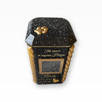 Tierurne Granit Gold Flechtborte mit Bilderrahmen