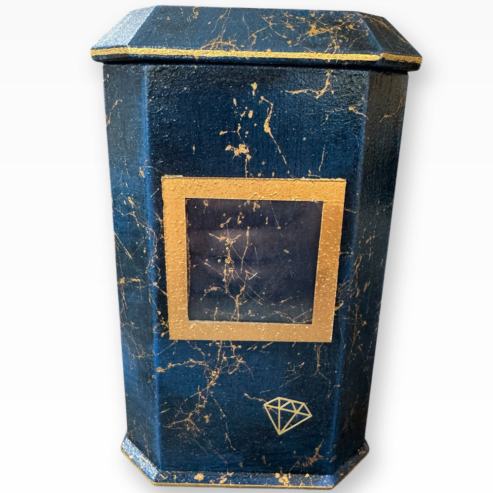 Tierurne in Marmor Optik mit Teelicht und Bilderrahmen