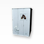 Urne für Pferde im Landhausstiel mit Pferdekopf