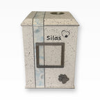 Tierurne Weiss Strukturiert mit Teelicht und Bilderrahmen