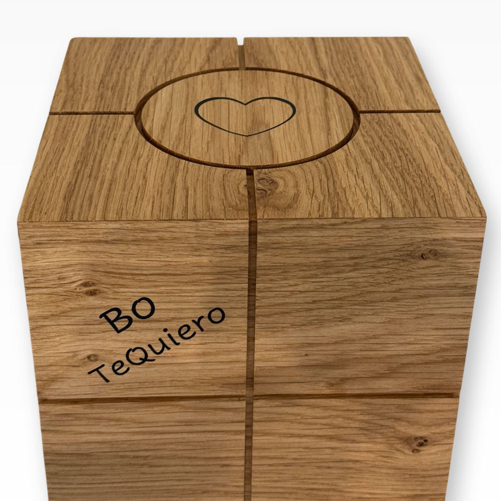 Tierurne Holzurne Würfel Eiche