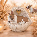 Monello® Hundeurne Bullterrier in Engelsflügel bemalt nach Foto
