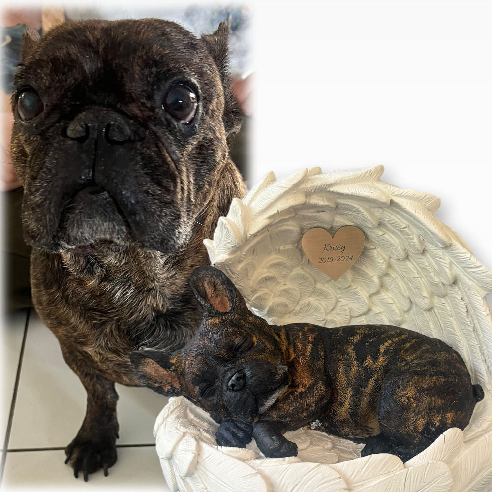 Monello® Hundeurne Französische Bulldogge bemalt nach Foto