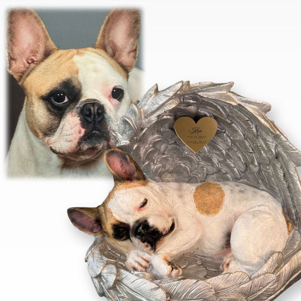 Monello® Hundeurne Französische Bulldogge bemalt nach Foto