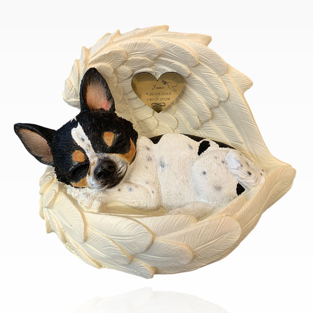 Monello® Portrait Chihuahua in Engelsflügel bemalt nach Fotovorlage