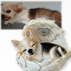 Monello® Portrait Chihuahua in Engelsflügel bemalt nach Fotovorlage