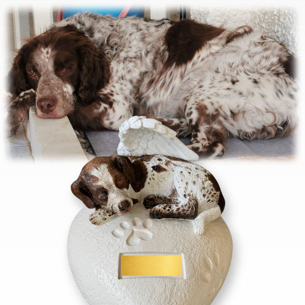 Monello® Hundeurne Hund auf Herz bemalt nach Fotovorlage