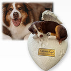 Monello® Hundeurne Hund auf Herz bemalt nach Fotovorlage