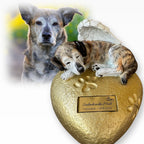 Monello® Hundeurne Hund auf Herz bemalt nach Fotovorlage