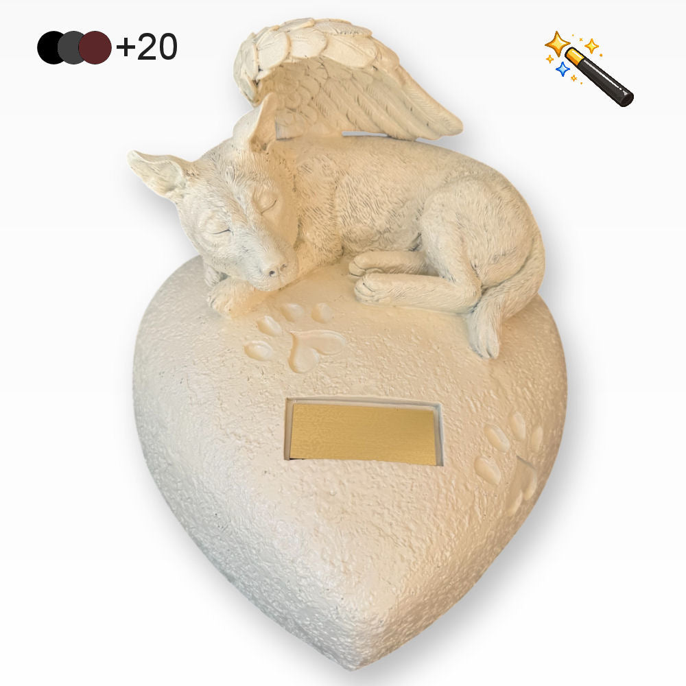 Monello® Hundeurne Hund auf Herz stehende Ohren