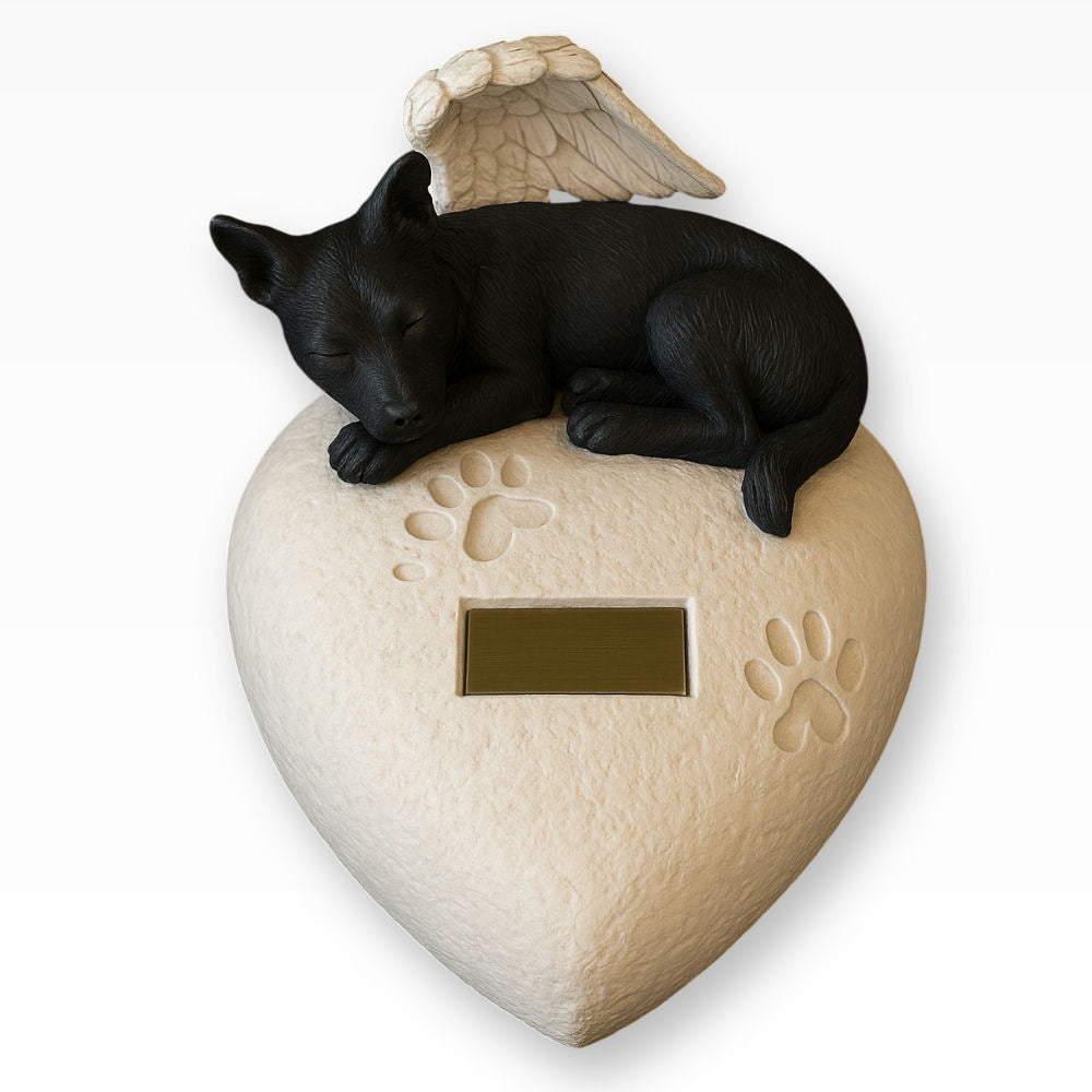 Monello® Hundeurne Deluxe Hund auf Herz Stehende Ohren