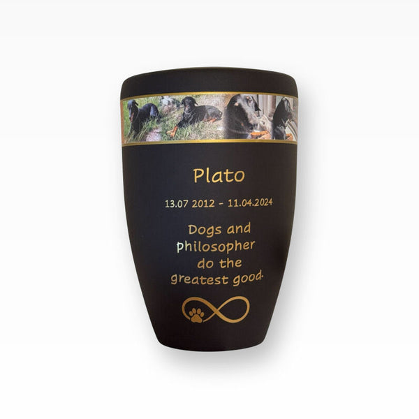 Tierurne mit persönlichem Fotoband