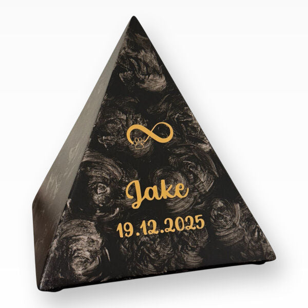 Heiso Tierurne Keramikurne Pyramide Strukturiert