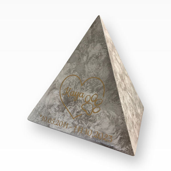 Heiso Tierurne Keramikurne Pyramide Strukturiert