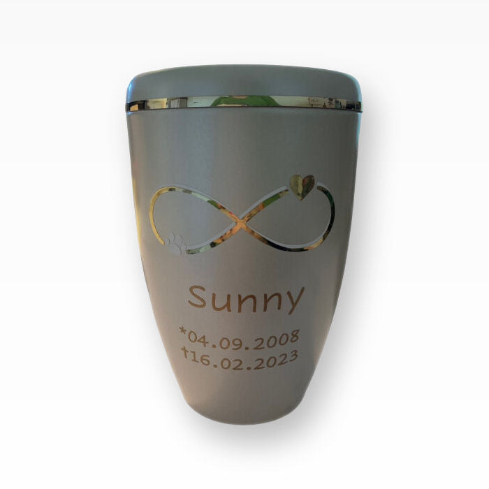 Heiso Tierurne Herz Pfote Unendlichkeit