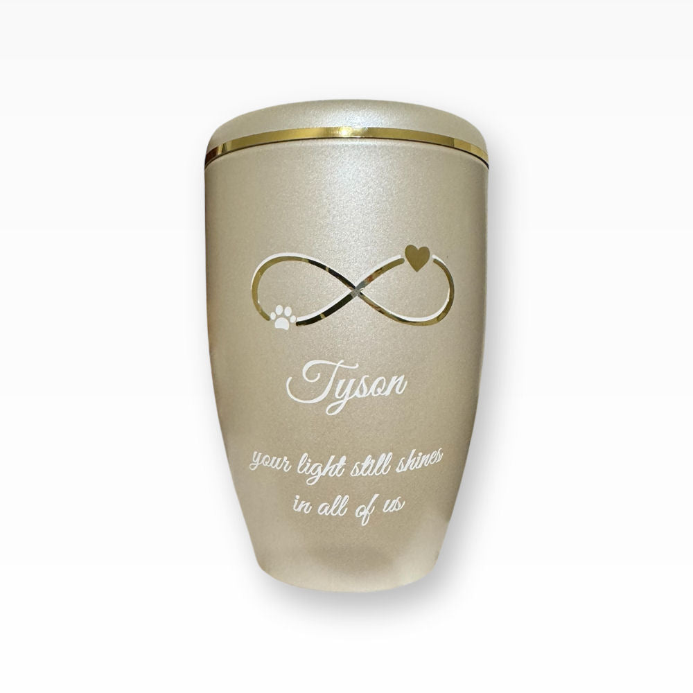 Heiso Tierurne Herz Pfote Unendlichkeit