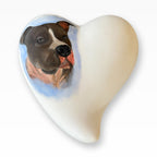 Keramikherz mit handgemaltem American Staff