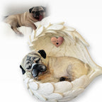 Monello® Portrait Mops in Engelsflügel bemalt nach Foto