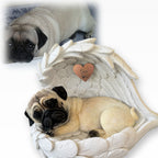 Monello® Portrait Mops in Engelsflügel bemalt nach Foto