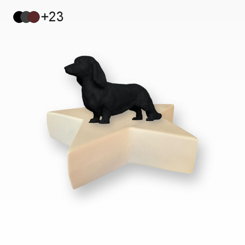 Monello Hundeurne Dackel auf Stern Tierurne für Zuhause