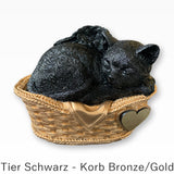 Monello® Katzenurne Deluxe Katze im Korb mit Gravur