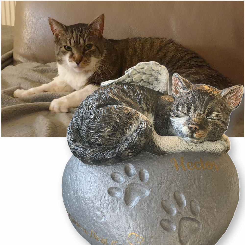 Monello® Katze auf Herz bemalt nach Fotovorlage