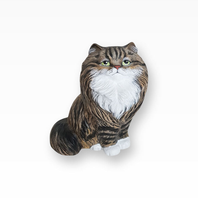 Katzenurne bemalt nach Fotovorlage Langhaar Katze