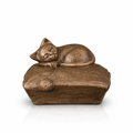 Keramik-Tierurne Schlafende Katze auf Kissen