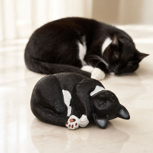 Katzenurne Kuschelnde Katze bemalt nach Foto