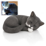 Katzenurne Schlafende Katze aus Keramik bemalt nach Foto