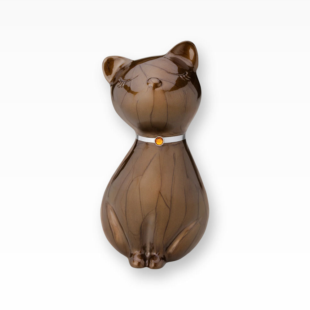 Loveurns Katzenurne Katzenfigur mit Kristall