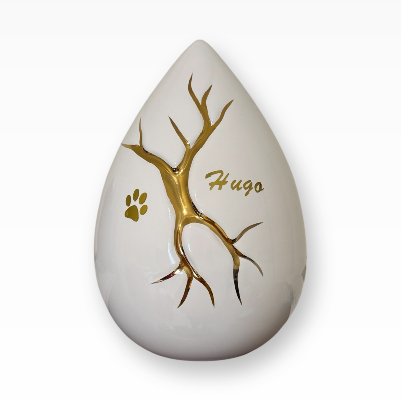 Tierurne Kintsugi Eiform Symbol der Auferstehung