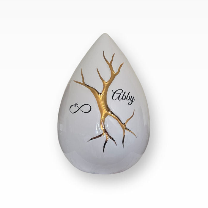 Tierurne Kintsugi Eiform Symbol der Auferstehung