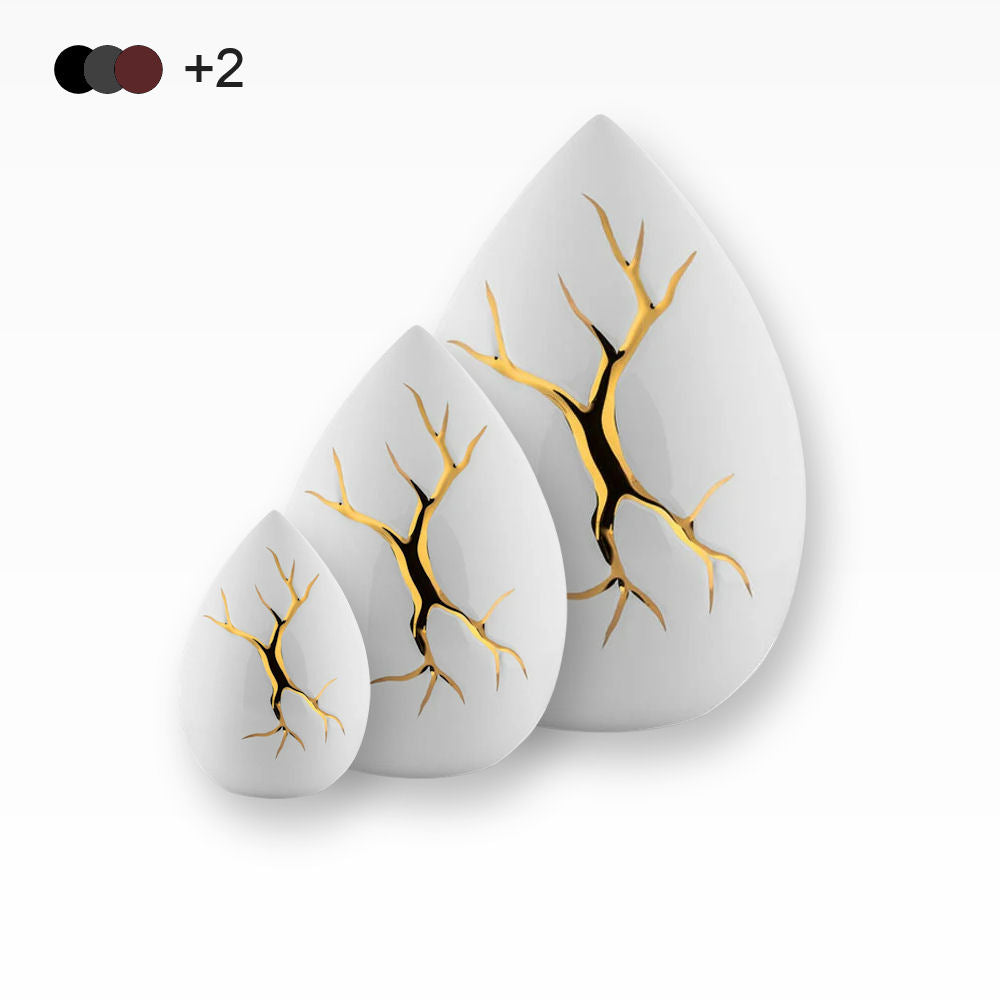 Tierurne Kintsugi Eiform Symbol der Auferstehung