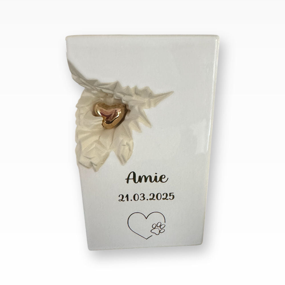 Keramikurne Herz Tierurne für Zuhause