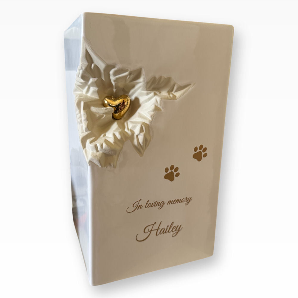 Keramikurne Herz Tierurne für Zuhause