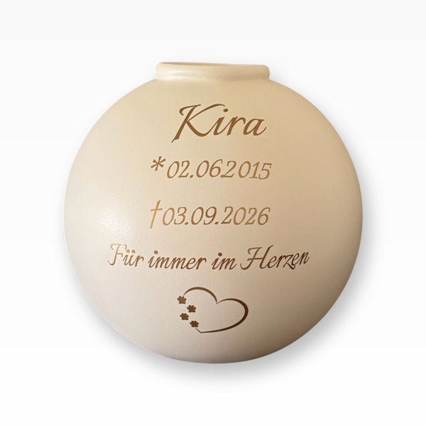 Tierurne Kugelurne mit Teelicht