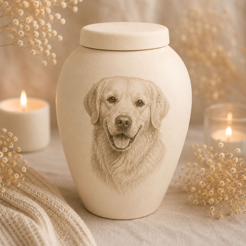 Tierurne Vase aus Keramik Portrait bemalt nach deinem Tier