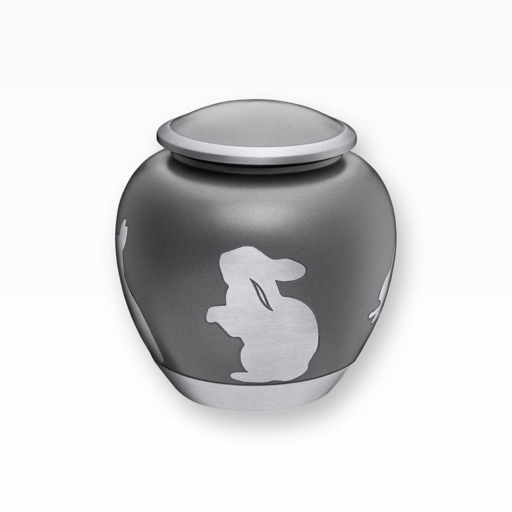 Kleintierurne für Kaninchen und Hasen Anthrazit Silber
