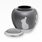 Kleintierurne für Kaninchen und Hasen Anthrazit Silber