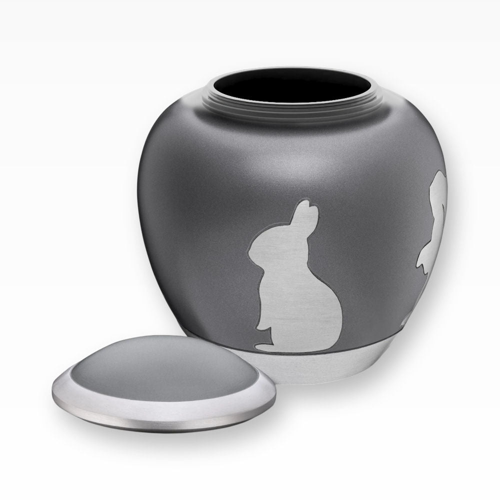 Kleintierurne für Kaninchen und Hasen Anthrazit Silber