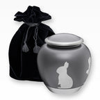 Kleintierurne für Kaninchen und Hasen Anthrazit Silber