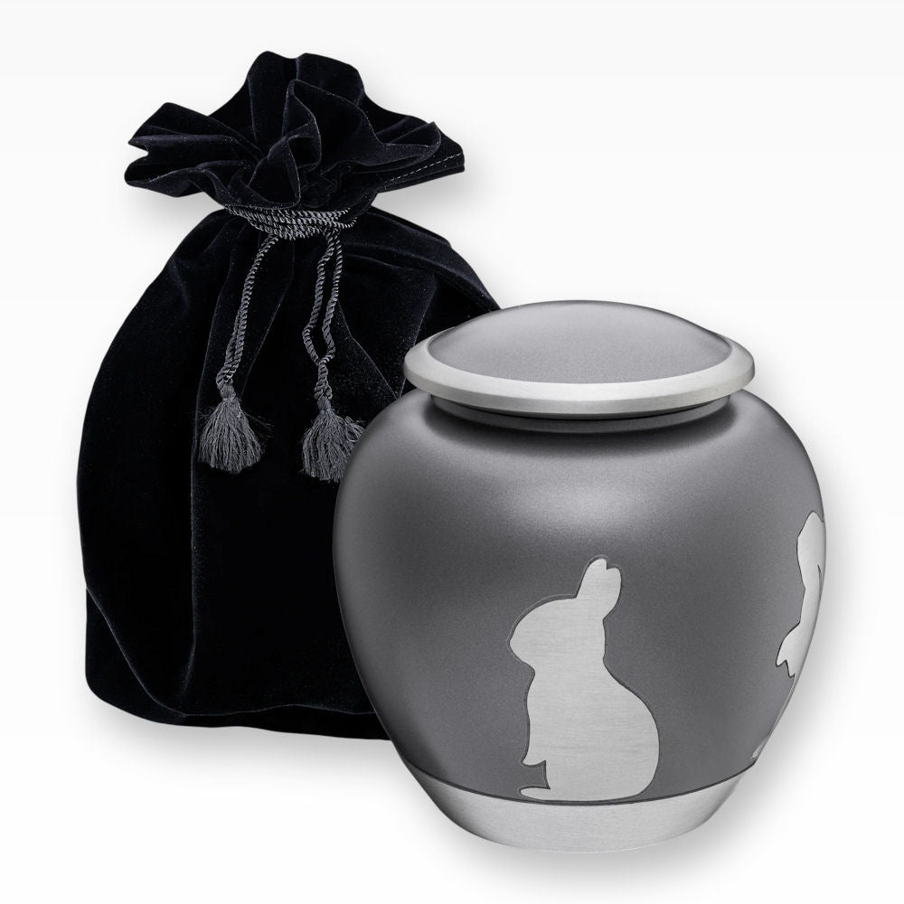 Kleintierurne für Kaninchen und Hasen Anthrazit Silber