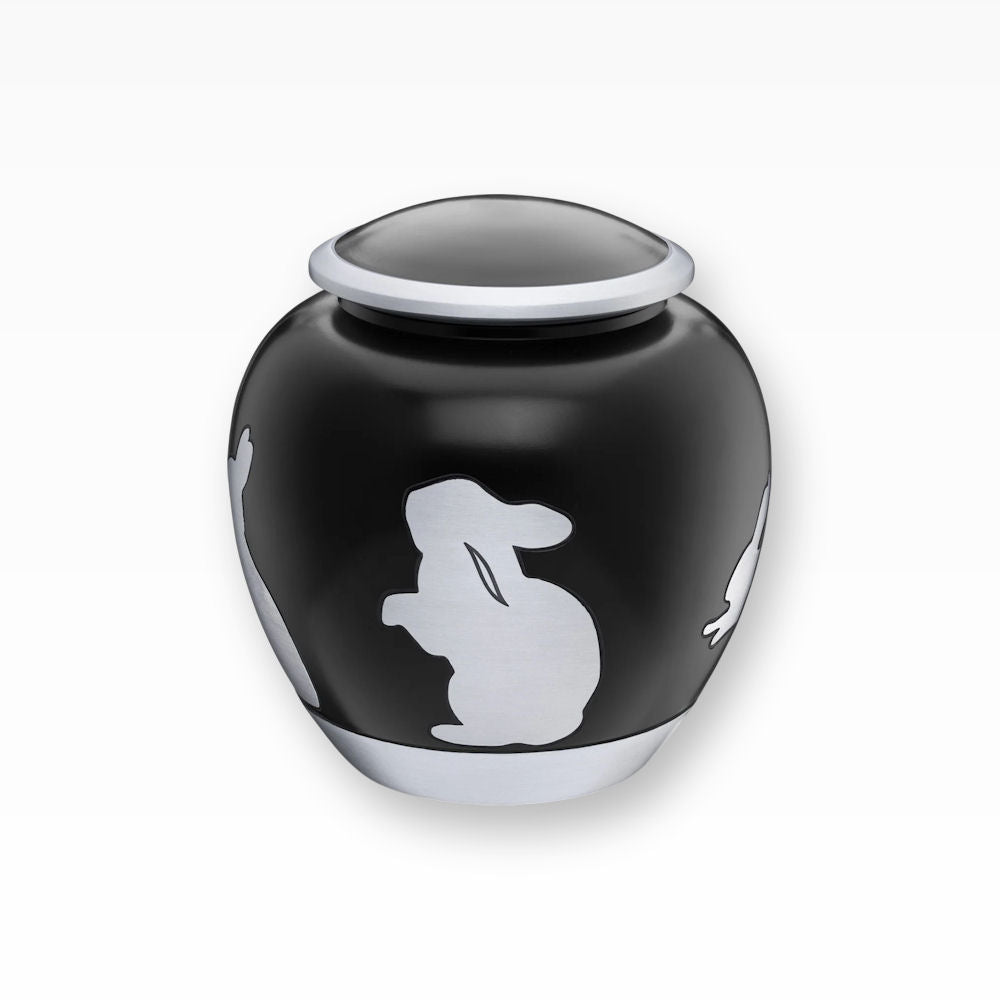Kleintierurne für Kaninchen und Hasen Schwarz Silber