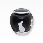 Kleintierurne für Kaninchen und Hasen Schwarz Silber