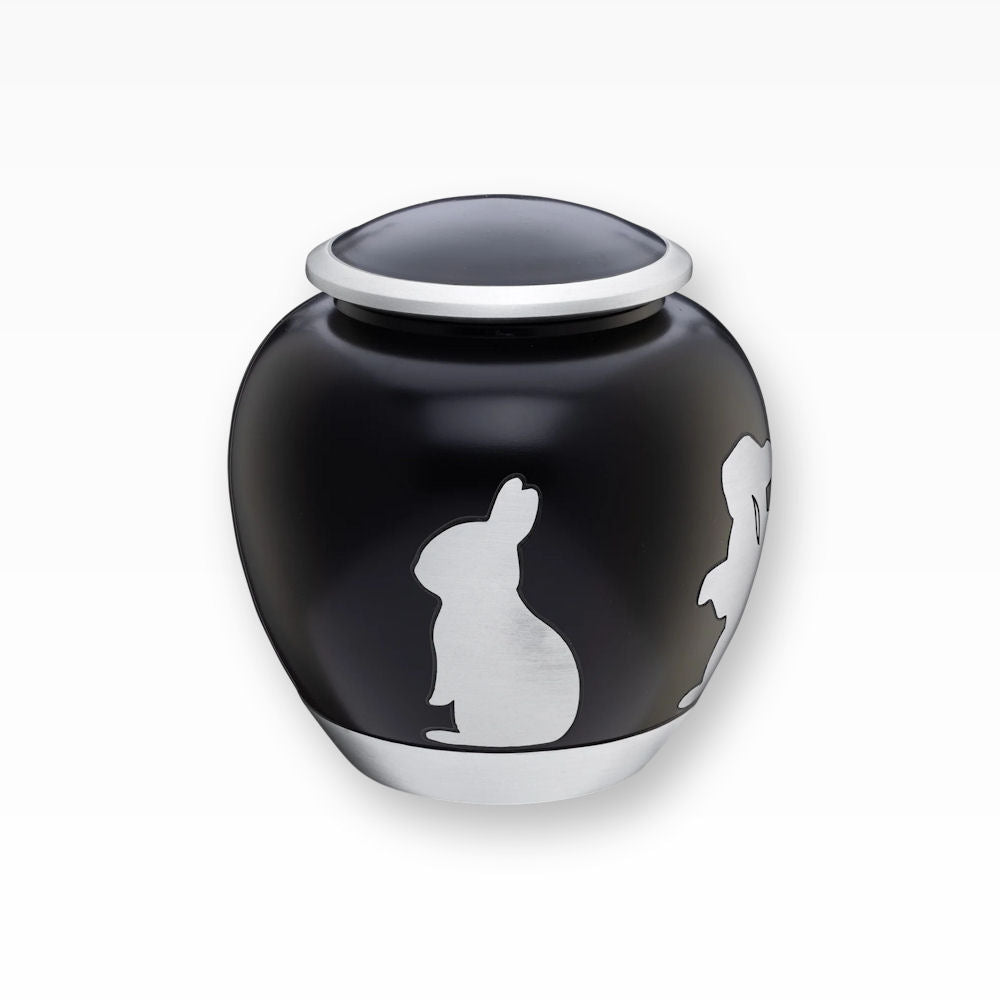 Kleintierurne für Kaninchen und Hasen Schwarz Silber