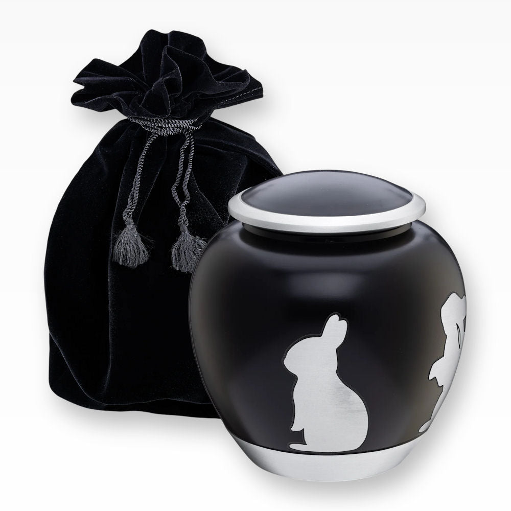 Kleintierurne für Kaninchen und Hasen Schwarz Silber