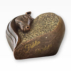 Urne für Pferde aus Keramik Herz mit Pferdekopf