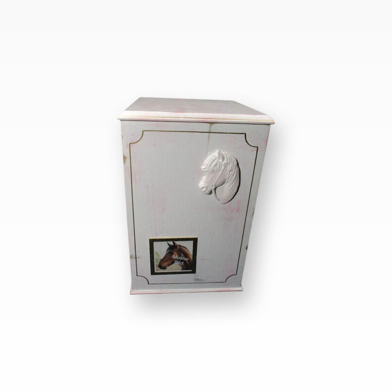 Pferdeurnen Shabby Rosa Pferdekopf und Bilderrahmen